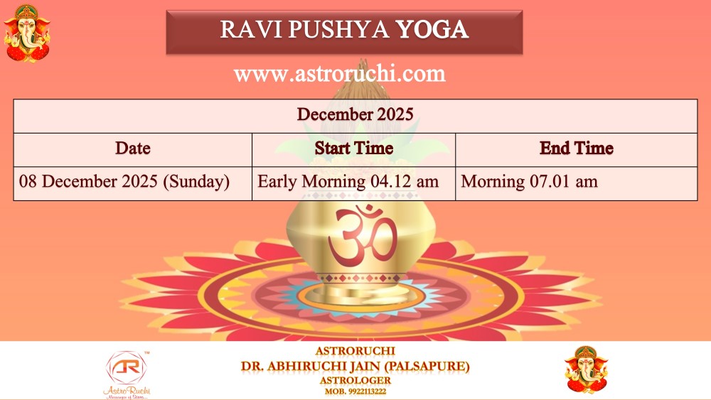 Astroruchi Abhiruchi Palsapure Ravi Pushya Yog Dec 2025