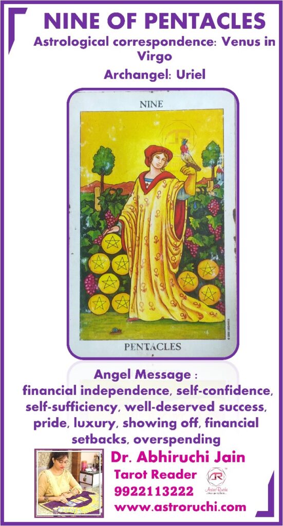 Best astrologer | Astroruchi Abhiruchi Palsapure Tarot Card Nine Of Pentacles