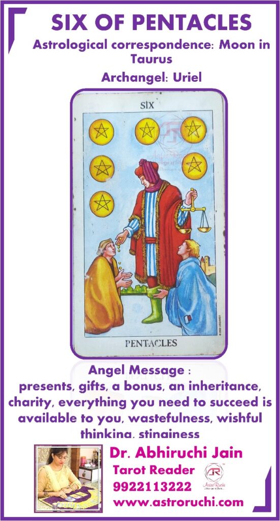 Best astrologer | Astroruchi Abhiruchi Palsapure Tarot Card Six Of Pentacles